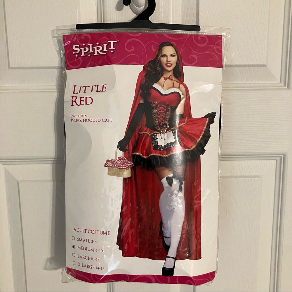 Spirit Little Red Women's Red and Black Costume Dress with Hooded Cape